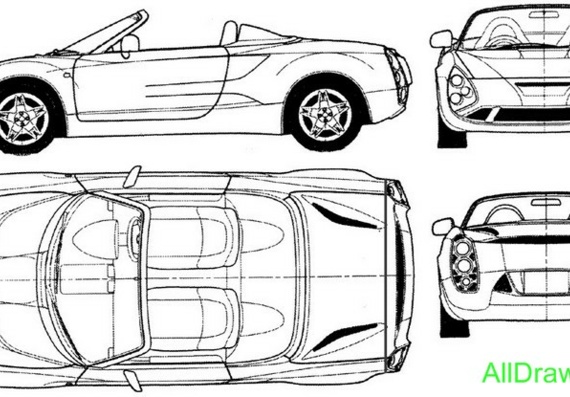 Toyota Zagato (Тоёта Загато) - чертежи (рисунки) автомобиля